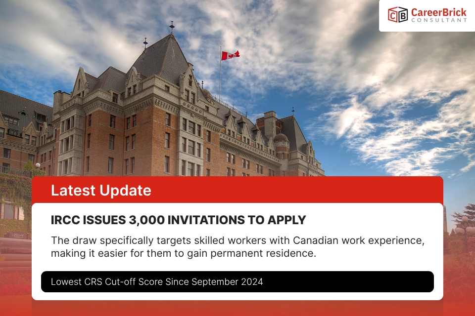 IRCC Issues 3,000 Invitations to CEC Candidates, Marks Lowest Cut-off Score Since September 2024