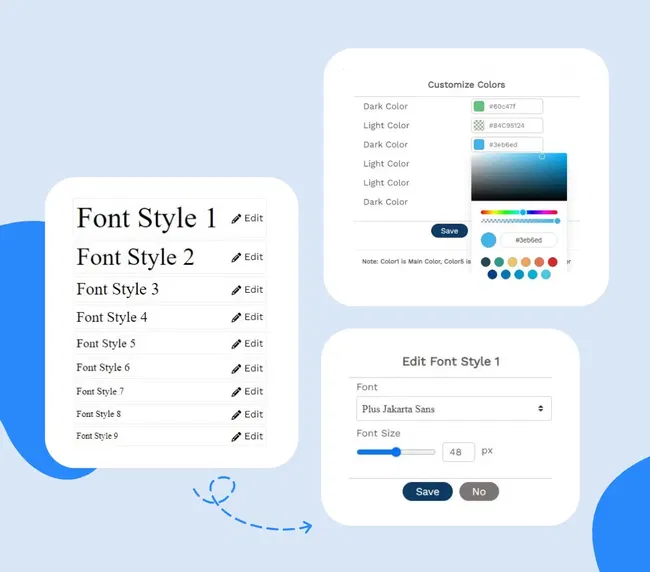 CUSTOM COLORS AND FONTS