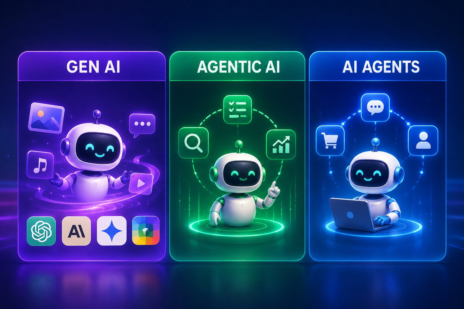 What Is Gen AI, Agentic AI and AI Agents? Transforming the Future of Business Automation.