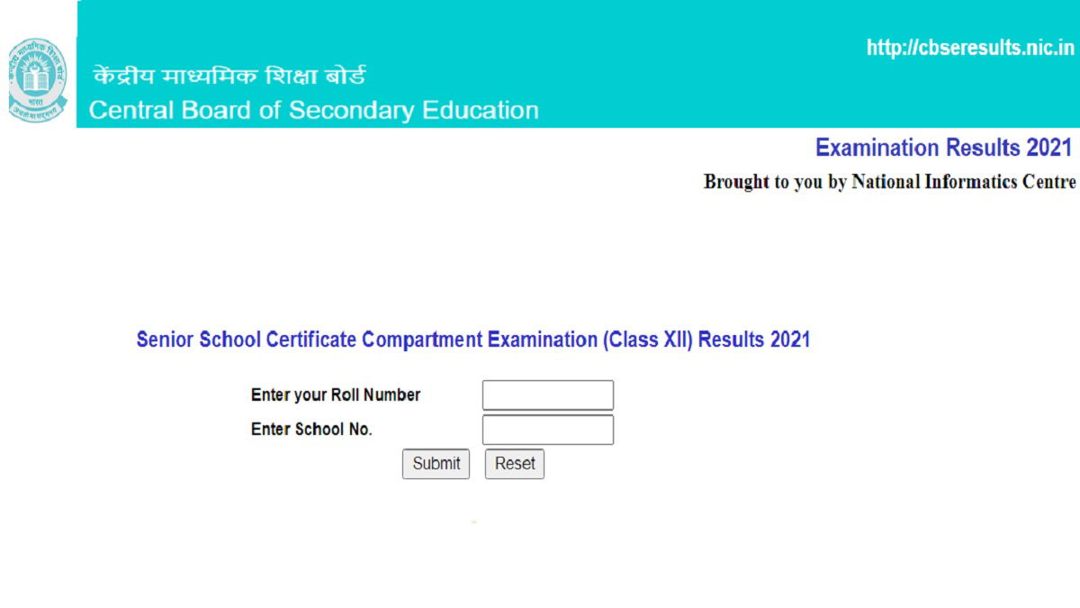 CBSE Class 12 Compartment Result 2021 Declared at cbseresults.nic.in ...