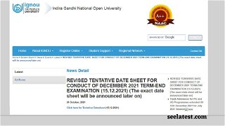 IGNOU New Date Sheet TEE Dec 2021 Released @ignou.ac.in; Hall Ticket Expected On This Date