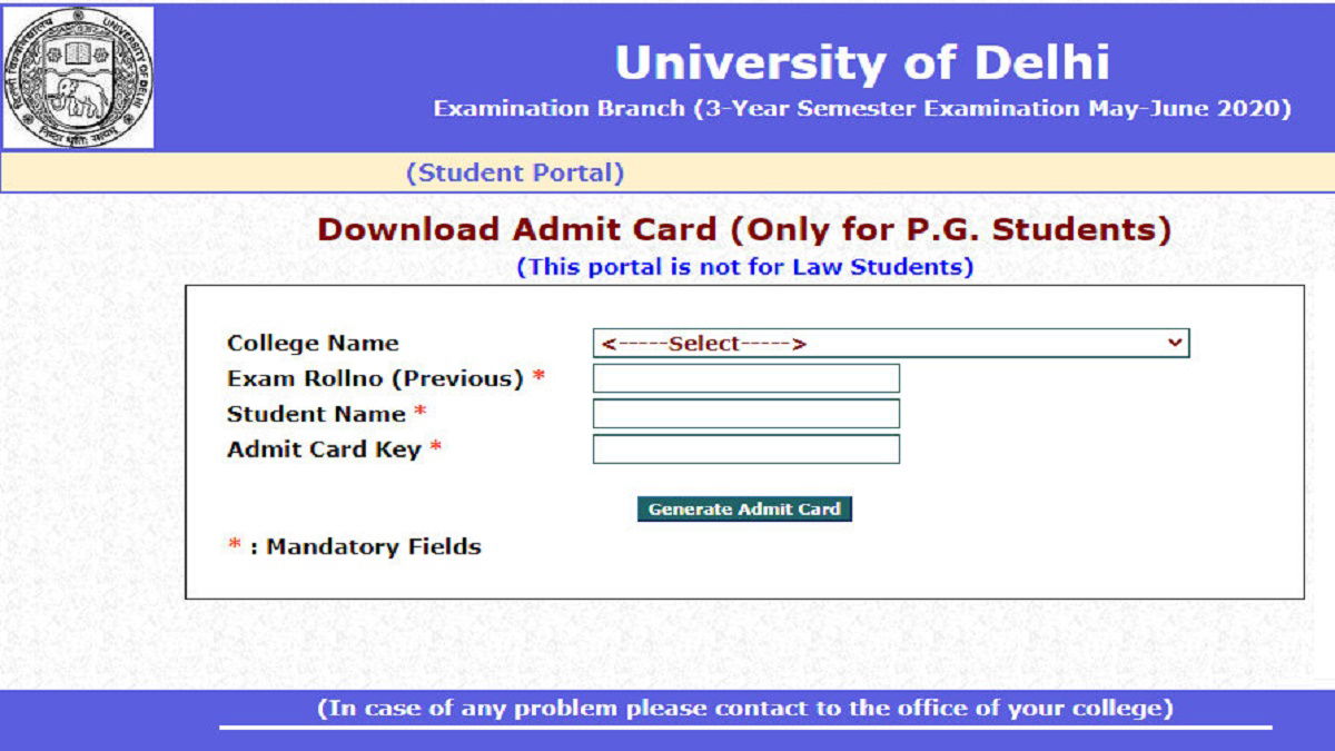 DU Open Book Exam Admit Card 2021 (Out)! Direct link to Download @exam ...