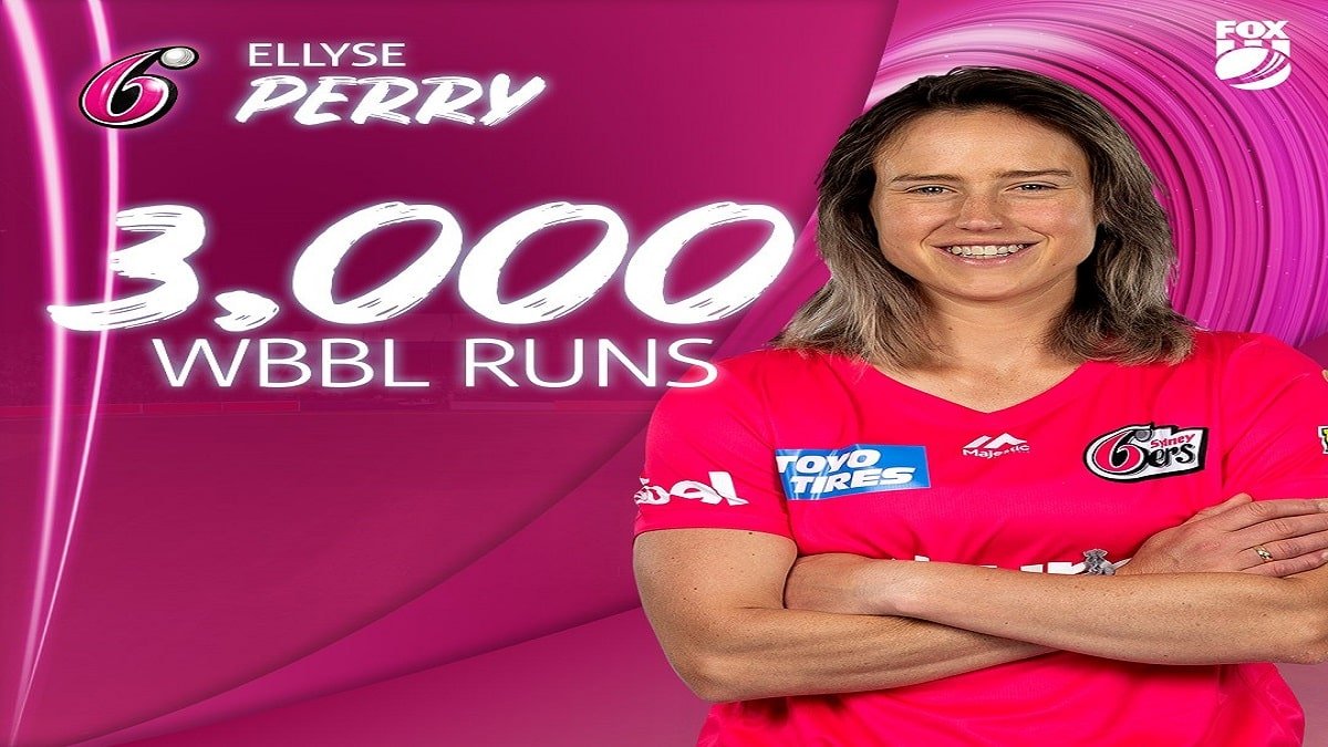 Ellyse Perry becomes the 2nd batsman to score 3,000 runs in Women’s Big Bash League