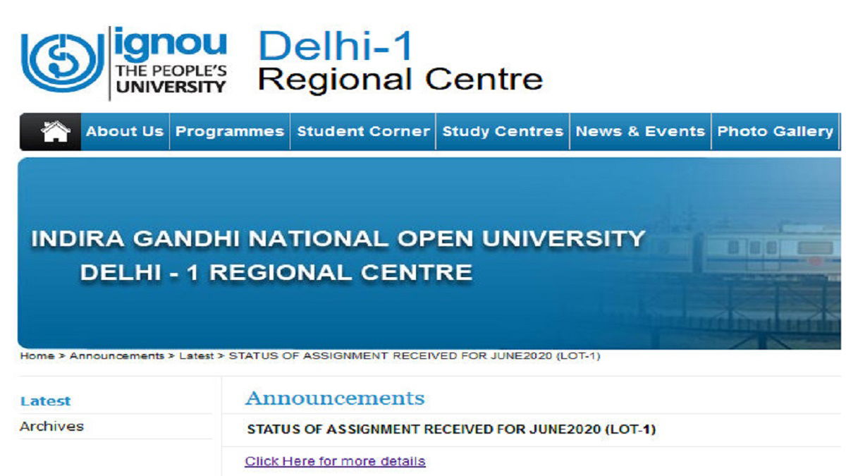 ignou assignment status list 2020