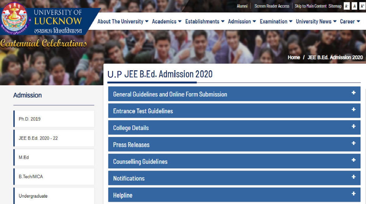 UP B.Ed Admission 2020 (Registration Begins) Prospectus ! Joint ...