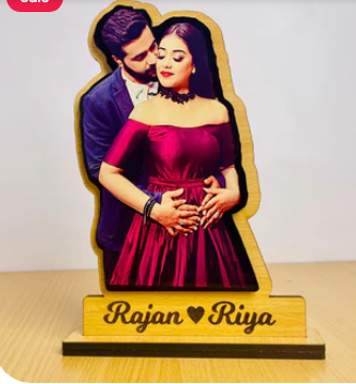 Personalized  couple gift Photo Wooden Table Top annivarsary gift  Image