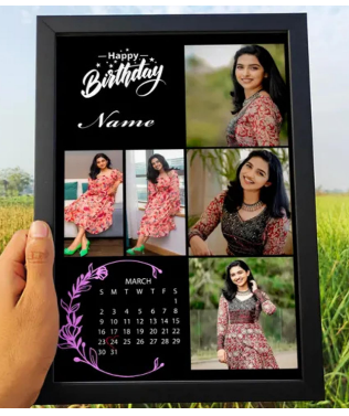 Customised Collage Photo Frame – Personalized A4 Size Digital Reprint Gift | Custom Photo Frame for Birthday, Love, Friendship & Family |... Image