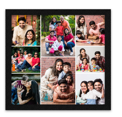 ArtX Customized Collage Photo Frames for Wall, Personalised Photo Frame with Photo Upload for Couple, Family, Friends for Bedroom, Living Room and Gift, Set of 1 Image