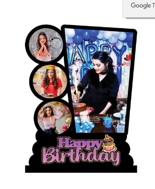 Happy Birthday MDF Wooden Table Frame | 8x10 Inch | Custom Photo Collage | Personalized Birthday Gift Image