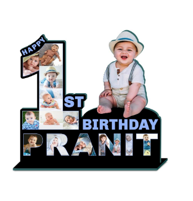  Baby Photo Standy 1st to 9th Birthday 14 Inch Personalized Gift MDF Cutout Photo Customized Gift with Your Photos | Unique Gift for Anyone |... Image