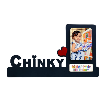  Personalized Wooden Photo Frame with A Photo and Name Spell A Gift for Birthday, Friends, Sister, Brother, Mother & Dad, Tabletop,... Image