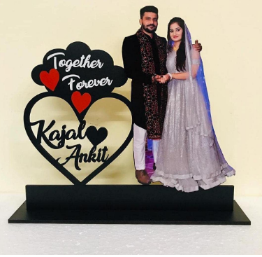  Customized Cutout Stand for Couples.. Size 11 * 11. Personalized Cutout Photo Frame Stand Customized with Your Photos Image