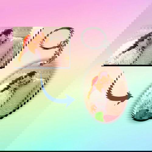 Custom Photo Keychain – Oval Image