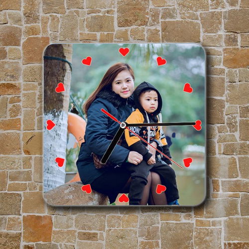  Heart Custom Photo Wall Clock (Square) Image