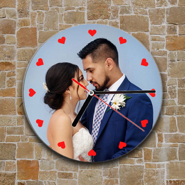  Heart Personalized Wall Clock (Round) Image
