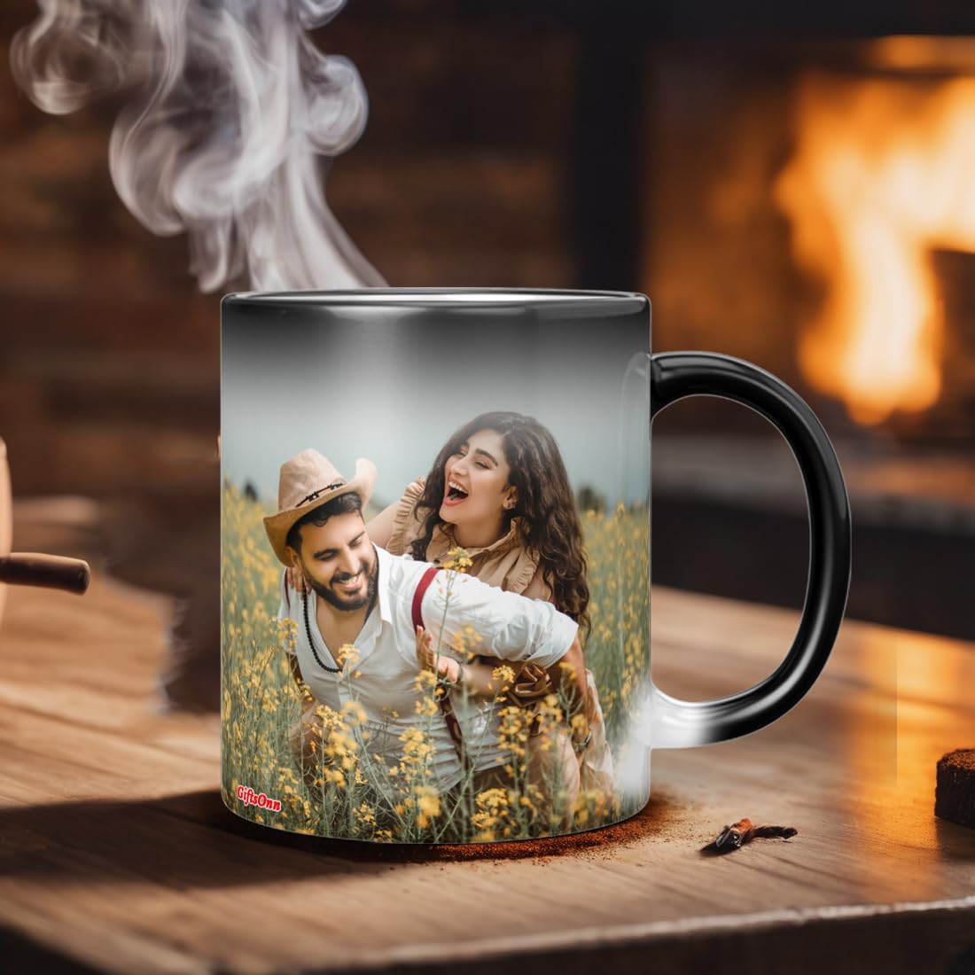  GiftsOnn Personalized Magic Mug – Custom Photo, Text, Logo | Heat Sensitive Color Changing Mug | Unique Gift for Birthday, Anniversary, Valentine’s Day |... Style Name:Modern Image