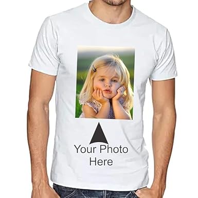 Personalized Custom Print Round Neck Dry Fit White Polyester T-Shirt for Men Print Image