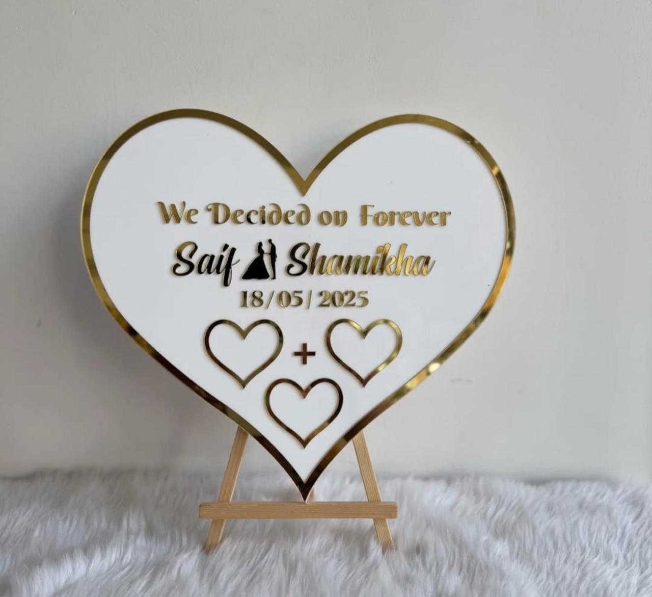 Customised Thumb Print Wedding Frame 12 inch Image