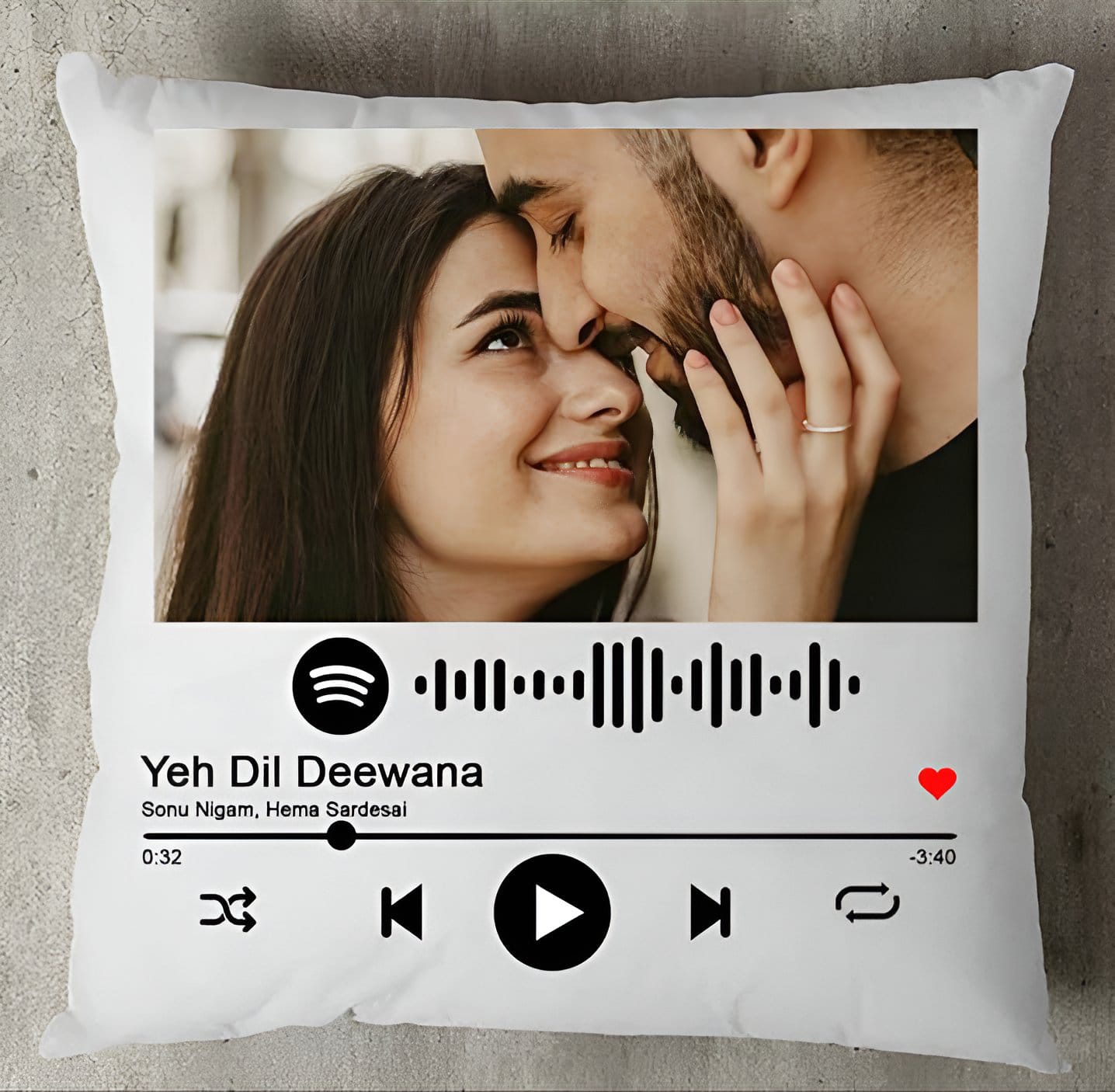 Satin pillow  With pic and Spotify code Image