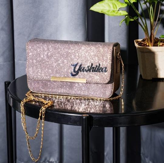 Introducing All New Glitter sling custmized name  Bag