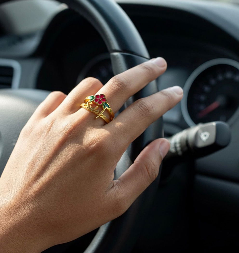 girlfreing gift name custmized  ring   Image