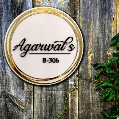 Rings of Gold – A Sassy custmized  home  Name Plate for Door 