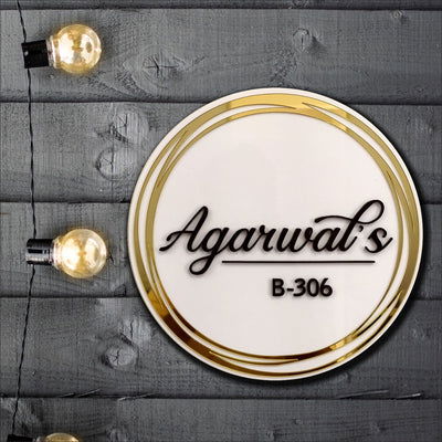 Rings of Gold – A Sassy custmized  home  Name Plate for Door  Image