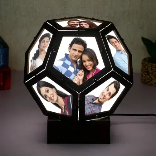 Customised pentagon lamp annivarsary wedding birthday love gift  Image