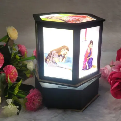 Customized Hexagon Rotating Lamp  birthday annivaesary love gift  Image