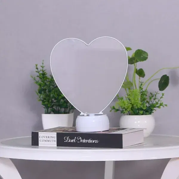 Customised Magic Mirror with LED Light (White Heart)