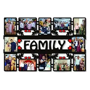 Family 12 Photos Customized Frame Wooden Personalized Photo Frame Personalized Photo Frames for Wall Decoration Customized Frames for Wall Decor (Size 12x18 in/Wooden/Glossy Print) Image