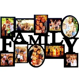 Customize Family Photo Collage Frame – Personalized Wall Frame with Family Pictures & Name | Thoughtful Gift for Parents, Housewarming, Anniversary, Home Décor, Memory Keepsake Image