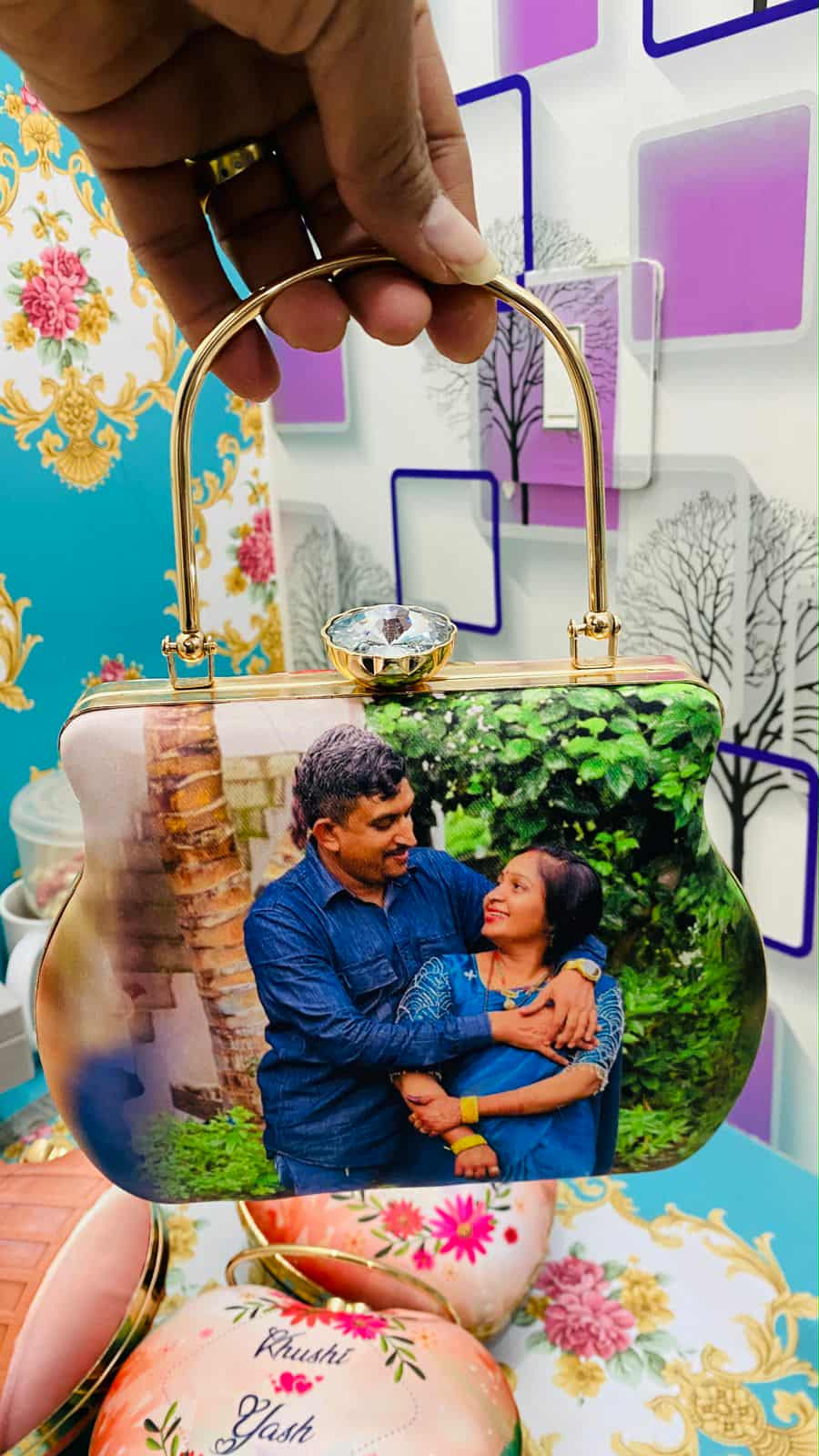 custom photo clutch  ladies best wedding annivarsary gift  Image