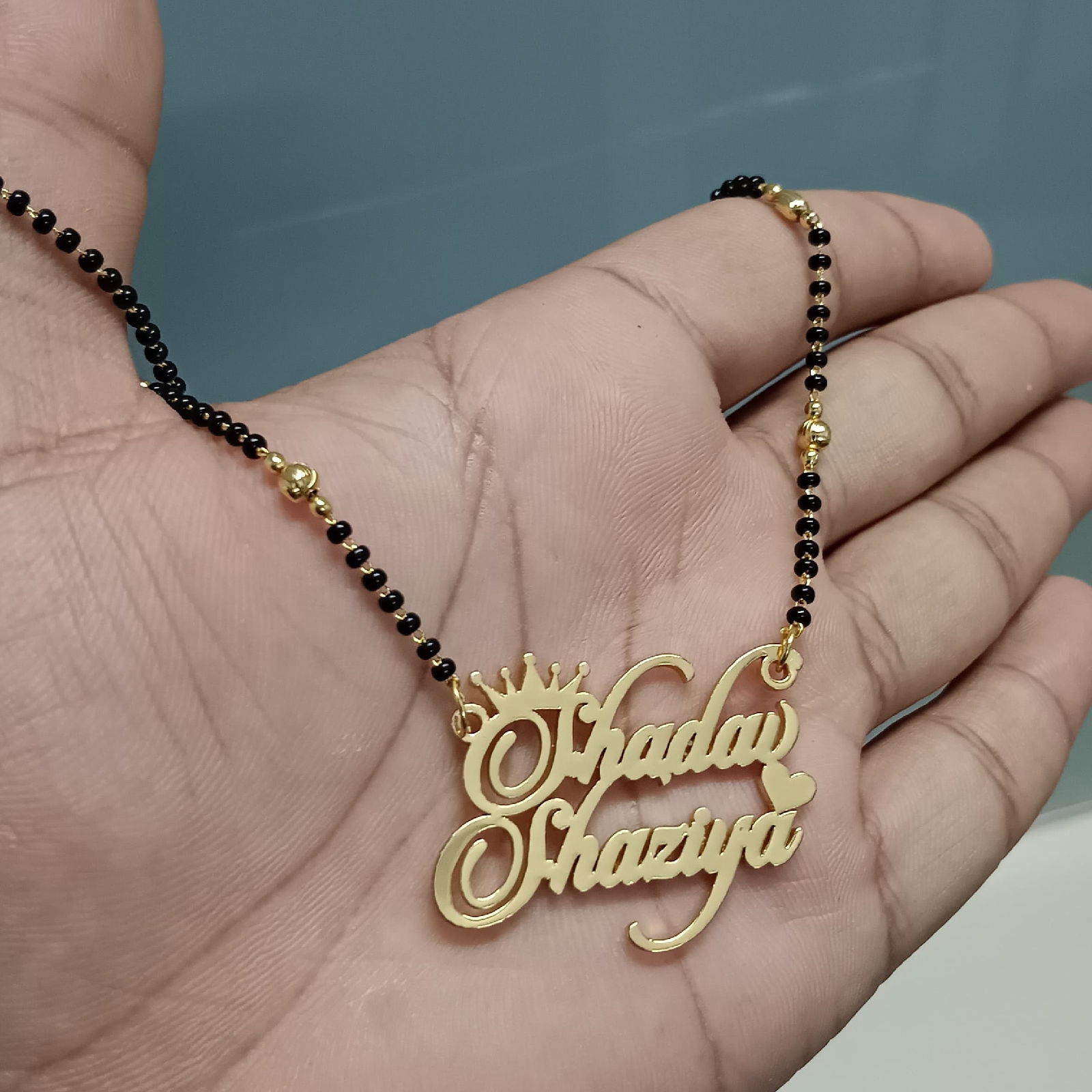 Double Heart Couple Name Necklace Image