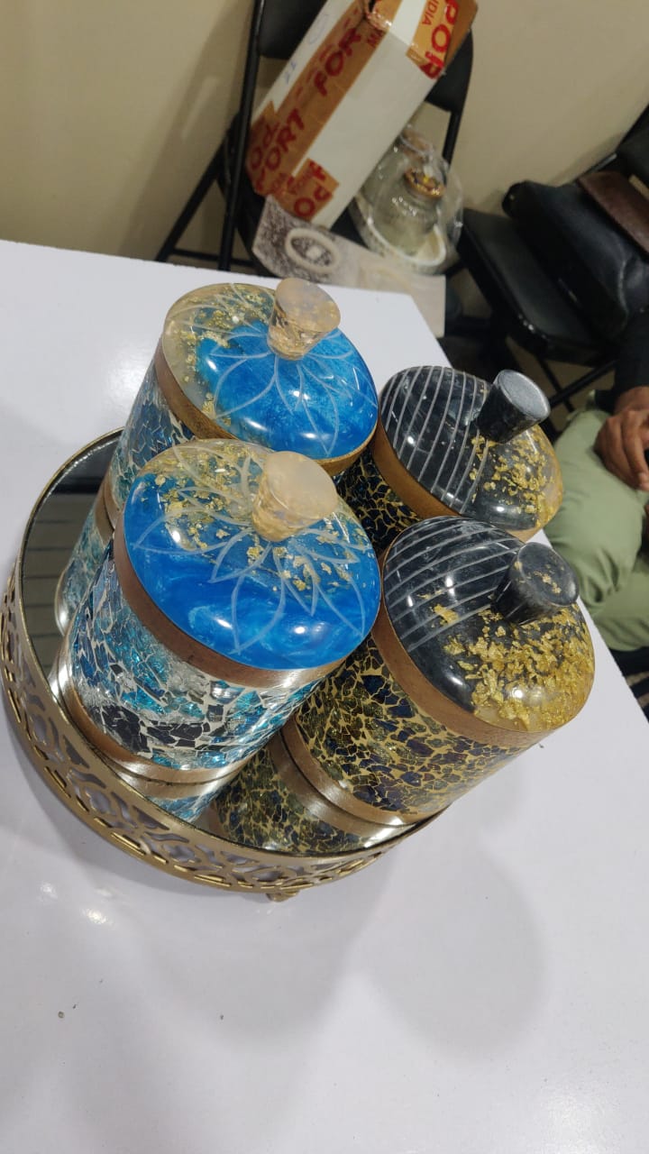Resin glass jar Image