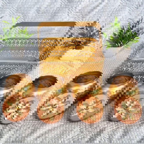Metal basket with metal jar Image