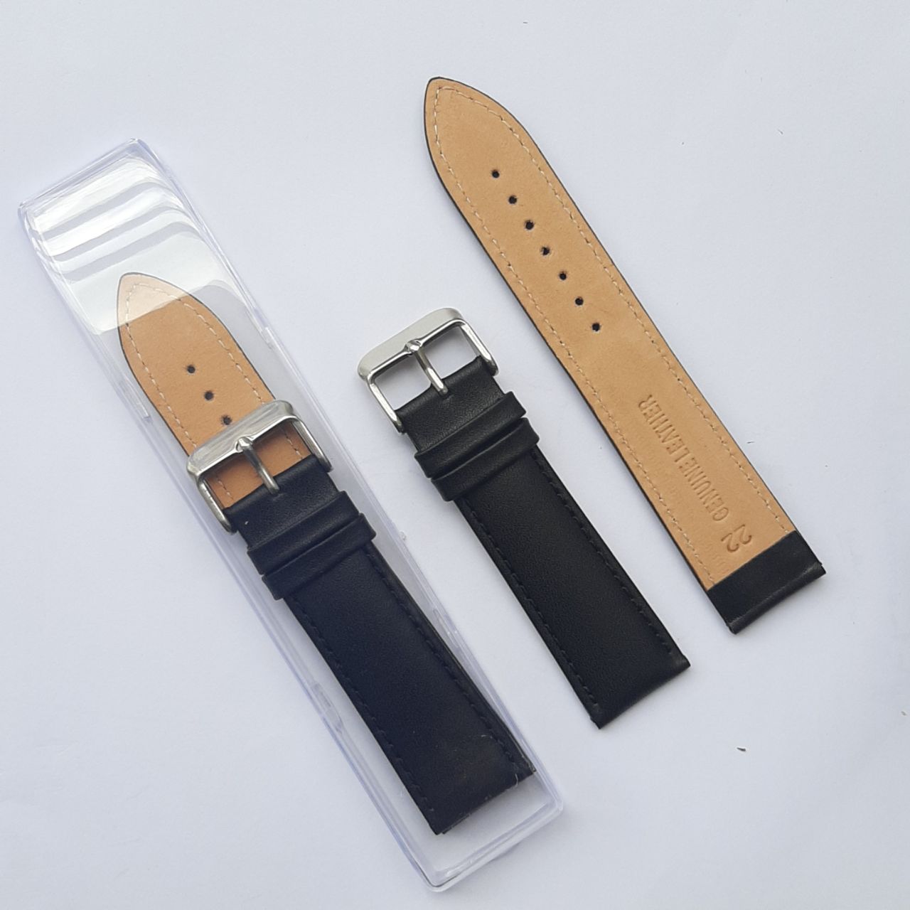 Royal Black Leather Watch straps 18mm 20mm 22mm 24mm 