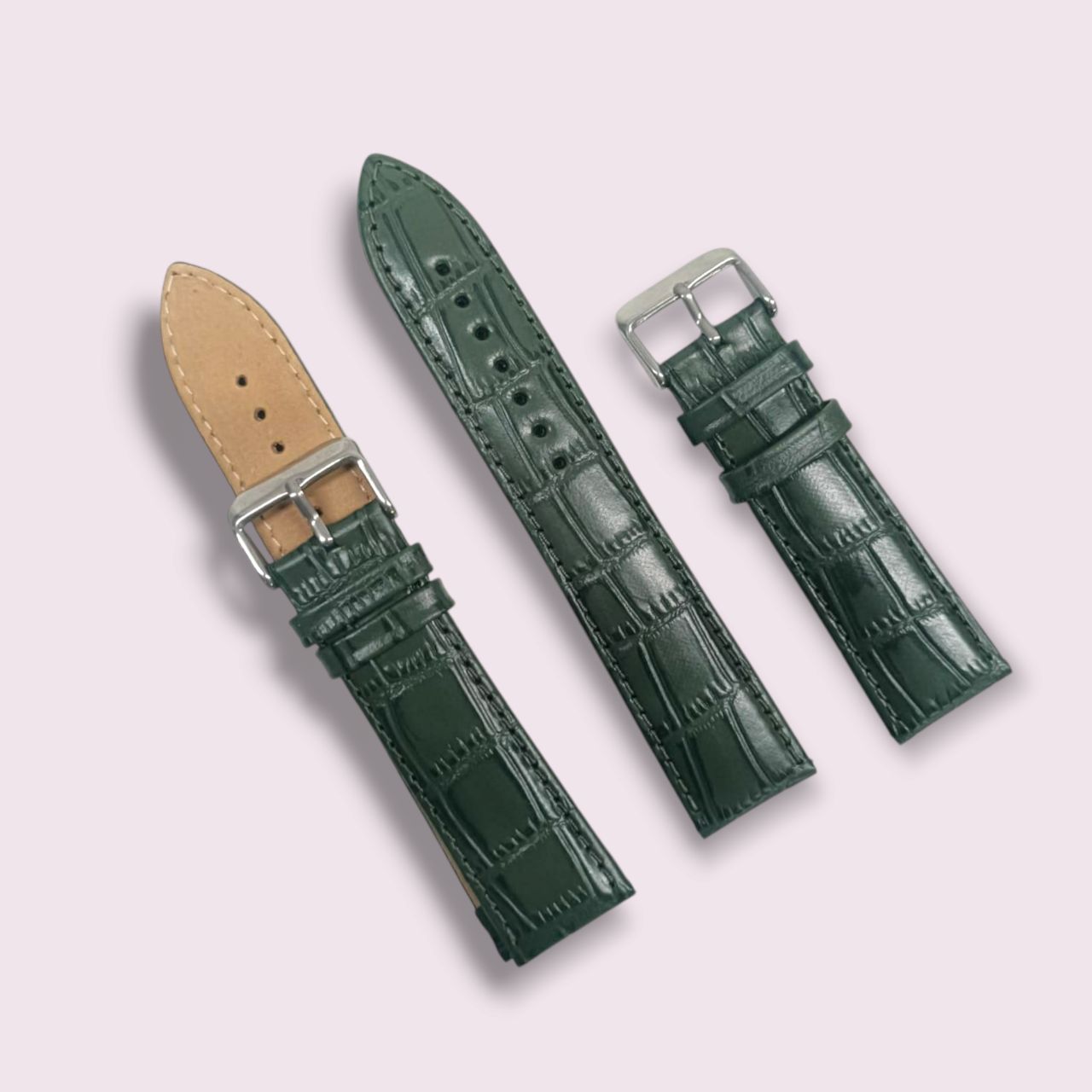 Forest Croco Green Leather Watch Straps 22MM Image
