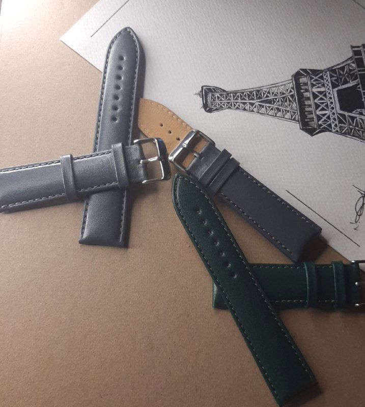 Silver Mist Leather Watch Straps 22mm