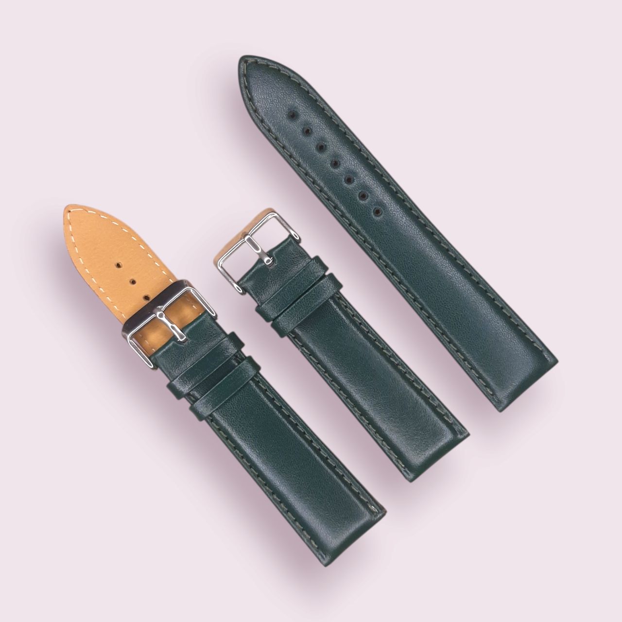 Emerald Green Leather Watch Straps 22mm Image
