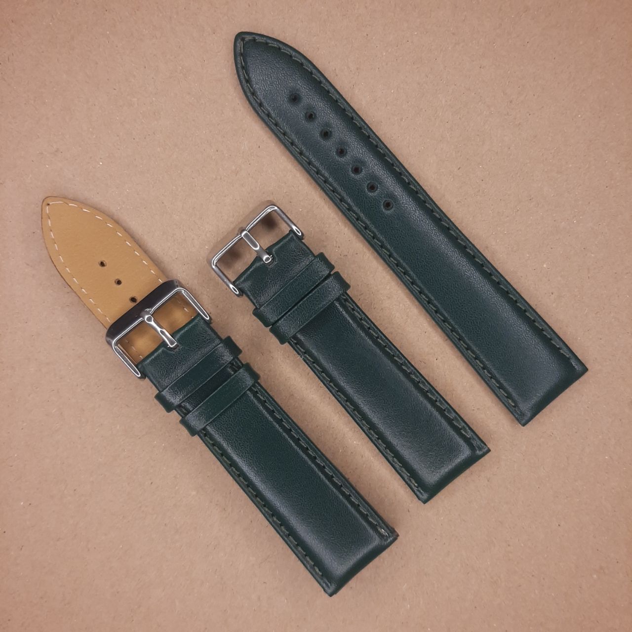 Emerald Green Leather Watch Straps 22mm