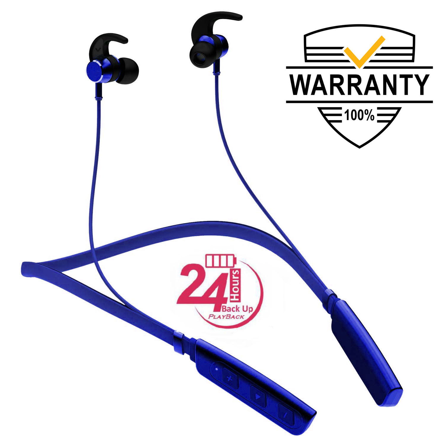 24 Hrs Playtime  Wireless Neckband Bluetooth Earphones & 10mm Drivers Image