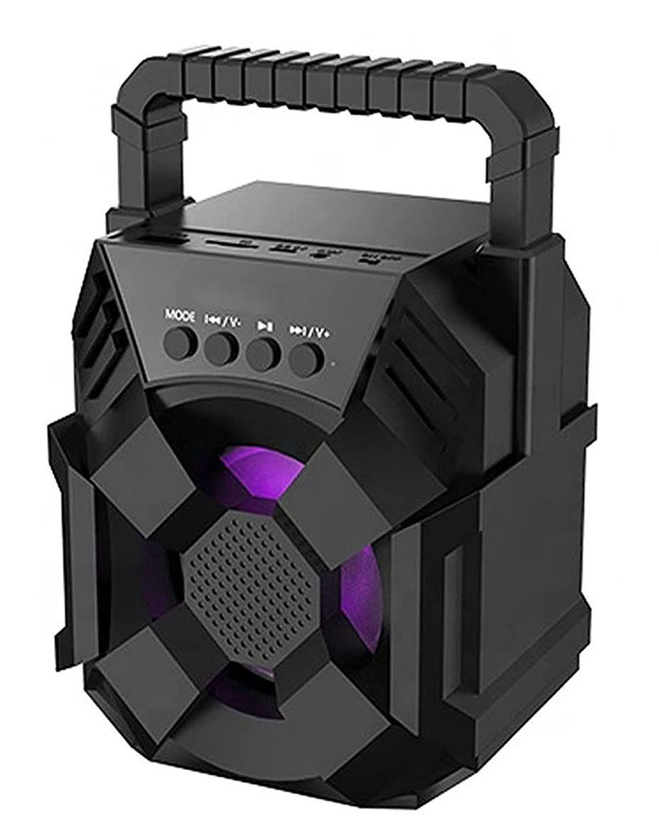 Wireless Speaker WS-01 Multimedia Super Ultra Bass 3D Sound Bluetooth Splashproof | Led Colour Changing Lights | Powerful Speaker|Long Hour Battery Life|Compatible with All Smartphones Image