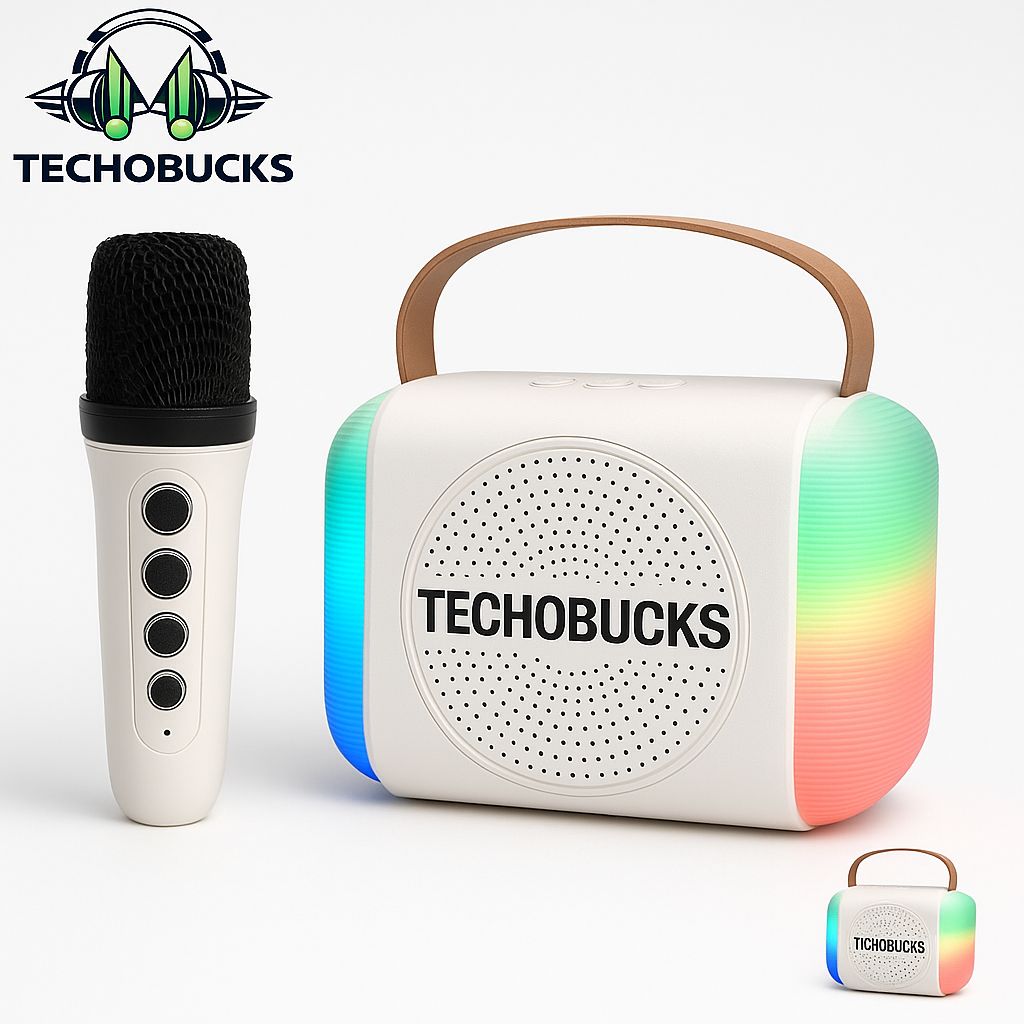 Rechargeable Bluetooth Speaker Wireless With RGB Light TF Card/USB/Voice Calling 5 W Bluetooth Speaker  (White, 5.1 Channel) Image