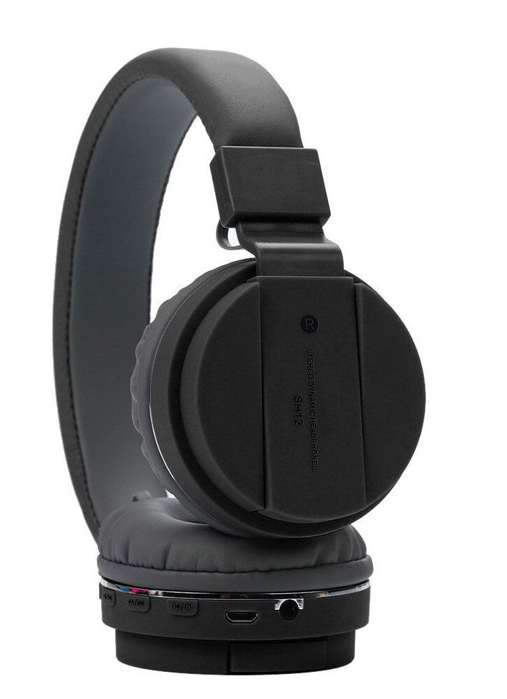 SH-12 Wireless Bluetooth Over the Ear Headphone with Mic (multicolour) Bluetooth & Wired  (Black, True Wireless) Image
