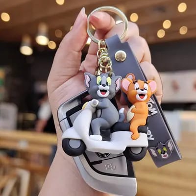 Tom and Jerry Keychain Set of 1 | Couple Keychains | Anime Keychain and Merch | Figures for Girls Image