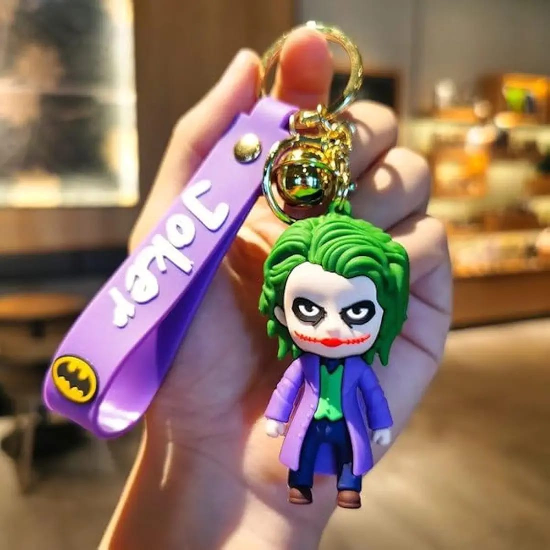 Joker Keychain with Loop and Hook Key Chain Bag/Hanging Keyring Suitable for Bag Charm, Car Keychain, Bike Keychain Image