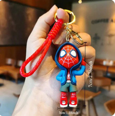 Spiderman Keychain | Spiderman Keychain| Spiderman Hoodie Keychain| Silicone Rubber Keychain for Bags, Keys, Backpacks | Keychain for bike Spiderman keychain for car Image