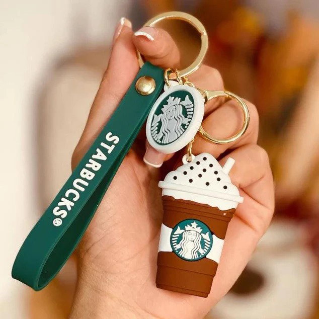 Starbucks Coffee Cup keychain for bike Cute Keyring, Bag Hook Single Piece Starbucks Coffee Cup keychain Keychain for Boys Kids Return Gifts Key Chain (Random Color) Image 