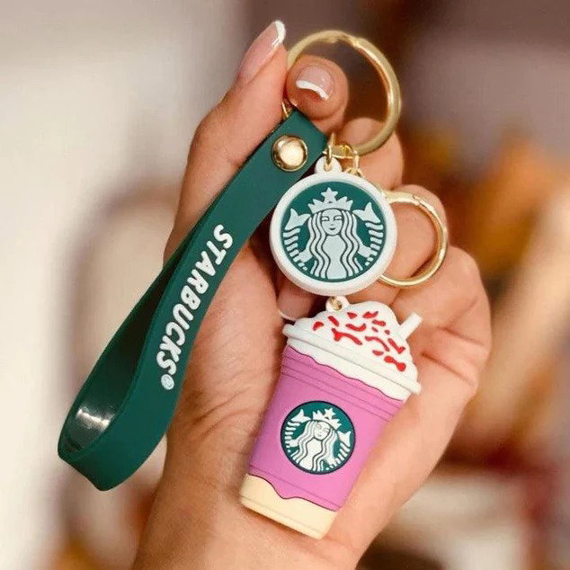 Starbucks Coffee Cup keychain for bike Cute Keyring, Bag Hook Single Piece Starbucks Coffee Cup keychain Keychain for Boys Kids Return Gifts Key Chain (Random Color) Image 